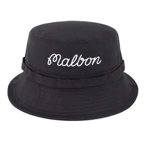 Chapéu personalizado de alta qualidade, mulher e homens bordados, macio e respirável, chapéu de balde