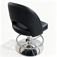 Tabouret de bar moderne à dossier incurvé noir 360 °   Chaise de bar pivotante réglable en hauteur en cuir PU pour hall d'hôtel, café, réception