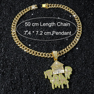 Nuevo Collar con Colgante de Letra Geométrica Chapado en Oro y Plata, Estilo Hiphop, con Características Únicas, en Oferta, para Hombre, Joyería de Moda - Product Image 5