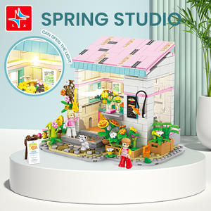 إضاءة استوديو الربيع متوافقة لجميع العلامات التجارية الرئيسية للأطفال تجميع كتلة بناء نموذج الشارع مشهد منزل هدية المشهد - Product Image 3