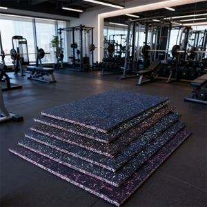 Toptan 1m X 1m kauçuk Mat kaymaz ev spor merkezi için spor salonu için spor salonu kauçuk yer döşemesi Mat fayans kauçuk döşeme fayans - Product Image 1