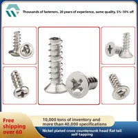 Tornillos Pequeños Electrónicos KB de Acero al Carbono Niquelado Negro, Cabeza Plana Avellanada con Ranura Cruzada, Autorroscantes Grado B M12 M2 M3 M4