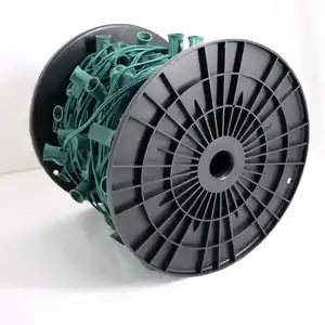 12" Spacing C9 Spool With Sockets SPT-1 Green Wire 1000'