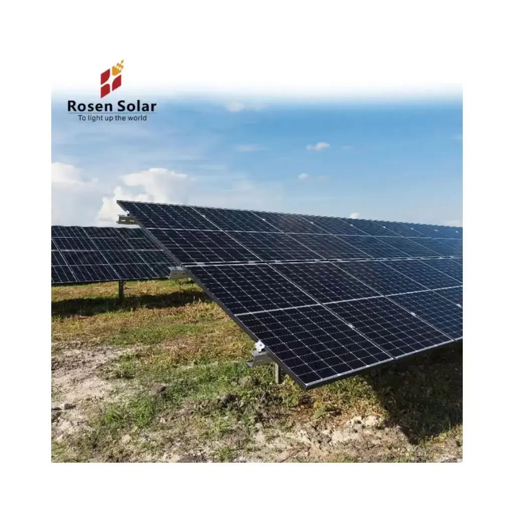 Rosen TOPCON siyah 450W 550W 600W 650W 700W 1000W Mono güneş panelleri Bifacial PV modülü büyük satış fiyatı panneau solaire
