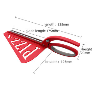 <b>Kitchen</b> <b>Scissors</b> Stainless Steel Red Pizza Cutter Multi Purpose Household Use - Product Image 2