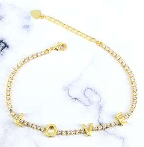 2021 nuevo diseño Full Zircon <span class=keywords><strong>Love</strong></span> Letters y Mama Letters pulseras, joyería de Latón chapado en oro de 18K - Product Image 6