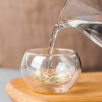 Tasse en céramique isolée à double paroi de 50ml tasse à café en verre à haute teneur en borosilicate tasse à thé double tasse résistante à la chaleur vente en gros