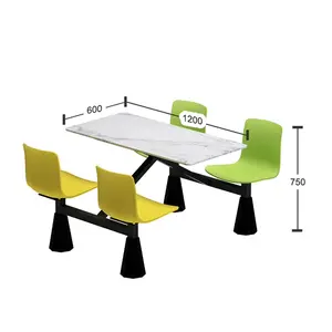 4 People Use Food Court Restaurant Dining Table And Chair Manufacturers Wholesale Rock Plate Dining Table And Chair Combination