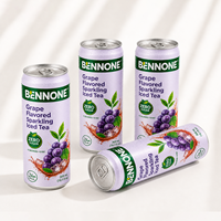Lage suikergehalte, meerdere fruiten, perzik smaak, koolzuurhoudende ijsthee fles 300ml OEM aangepaste merk volledig voedselgecertificeerd gratis monster