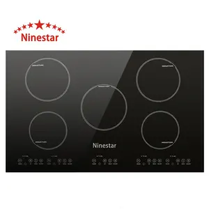 Ninestar NS.B551電気5プレート商用ホブタッチコントロール内蔵電気コンロ5バーナー電磁調理器