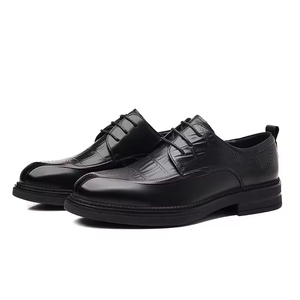 Zapatos Oxford de cuero genuino de alta gama, estilo británico, formales, con cordones, para hombre, con punta en pico, hechos a mano, antideslizantes, para novio. - Product Image 4