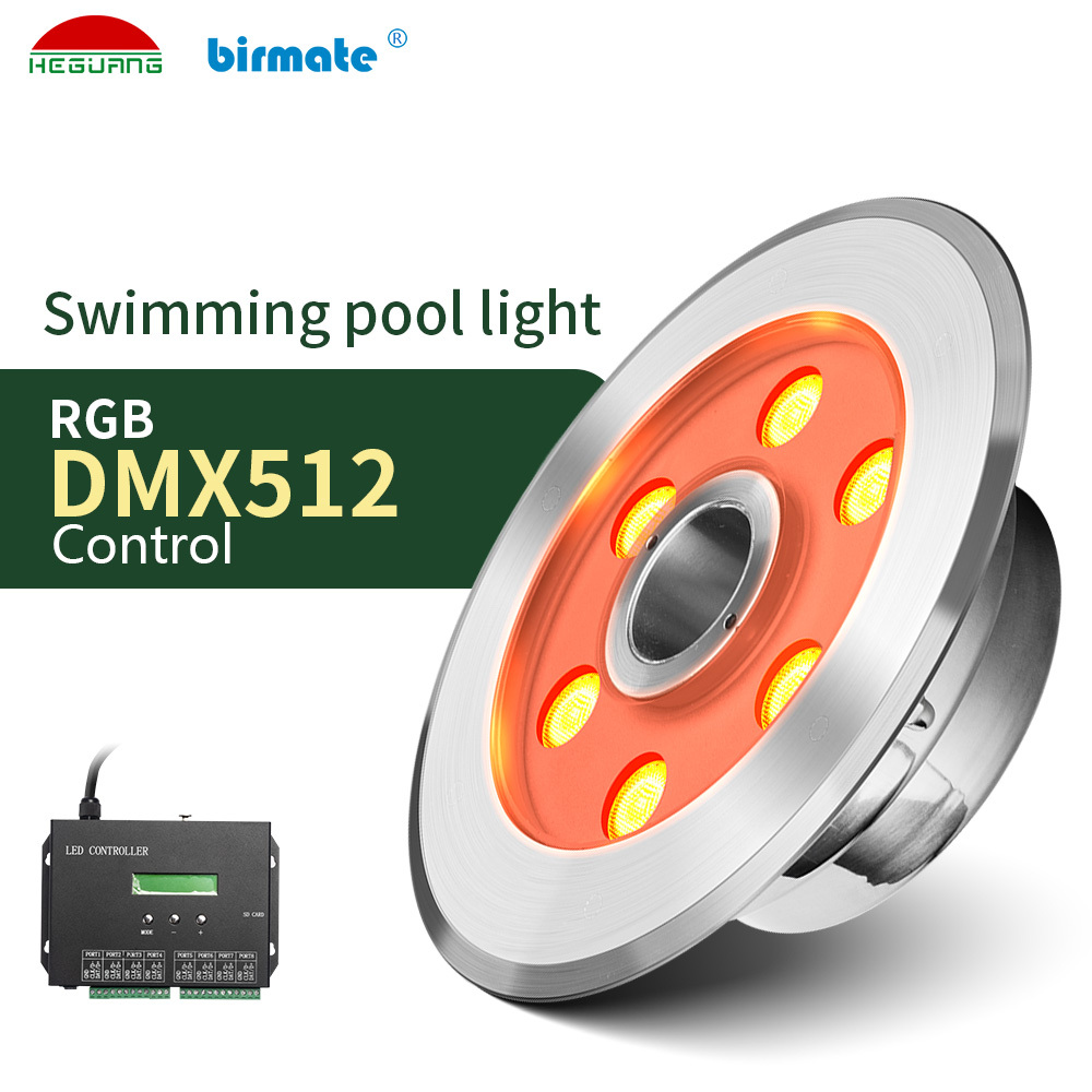 Подводный светодиодный светильник RGB DMX512, 24 В постоянного тока, 6 Вт, управление фонтаном 316L, садовая Ландшафтная лампа