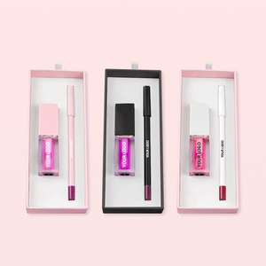 Set Hadiah Makeup Grosir OEM, Set Lip Liner dan Lip Gloss, Set Minyak Lip Plumper Pengubah Warna dengan Logo Kustom - Product Image 1
