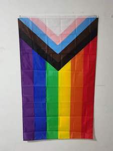 Bandera del Orgullo Bi-Género LGBTQ de 3x5 Pies, 100% Poliéster, Color Gris, con Ojales, Económica - Product Image 6