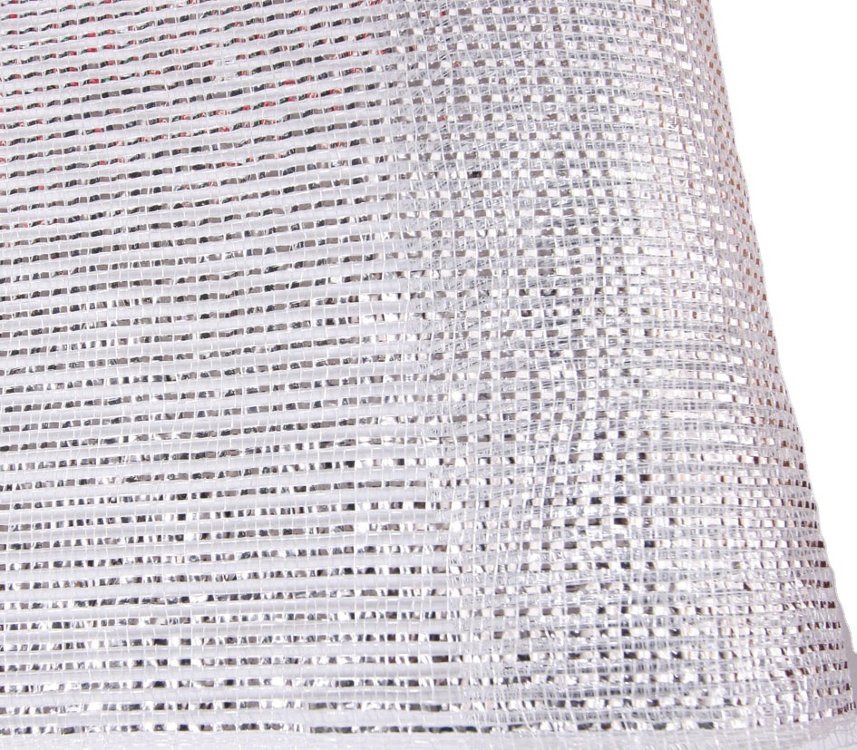 Silver metallic deco poly mesh christmas poly mesh plain mesh