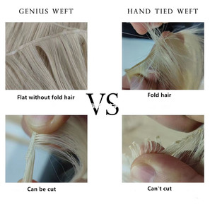 Vô Hình Nga Mỏng Thiên Tài Sợi Ngang 100% Con Người Tóc Sợi Ngang Dày Kết thúc Thiên Tài Sợi Ngang Con Người Tóc Mở Rộng - Product Image 3