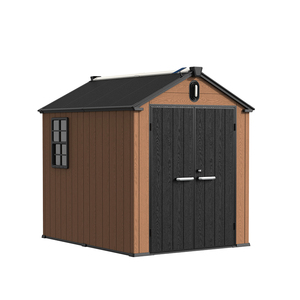 Abri de jardin sécurisé en résine de 1,8 m (6 pieds) avec toit en pente, pour vélos, motos, outils de jardin et équipements de piscine, verrouillable - Product Image 1