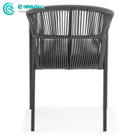 Chaise de salle à manger en aluminium pour jardin, vente en gros, chaise de patio en corde tressée, chaise simple pour extérieur, maison, hôtel, restaurant
