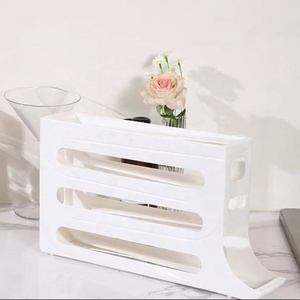 Vente en gros de porte-oeufs en plastique Distributeur d'oeufs roulant peu encombrant avec couvercle Organisateur d'oeufs - Product Image 3