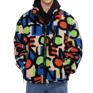 Customized design mens sherpa fleece fabric jacket some patterns winter jackets