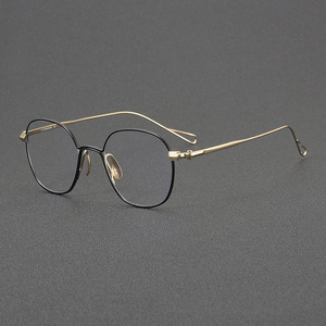Marco óptico de titanio unisex, polígono con logotipo personalizado, Marco vintage, bloqueo de luz azul para lectura y uso en ordenador - Product Image 6