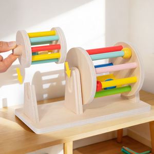 Juego Educativo 2 en 1 para el Desarrollo Sensorial de Bebés y Niños Pequeños, Regalos, Tambores Giratorios con Bolas de Colores - Product Image 3
