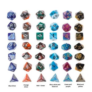 Jeu de dés Shut the Box, plateau hexagonal, dés en os de corne, dés polyédriques, jeu de dés en pierres précieuses, <span class=keywords><strong>RPG</strong></span> - Product Image 3