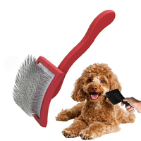 Brosse de toilettage flexible pour animaux de compagnie, avec logo personnalisé, 30 % plus d'épingles, poignée ergonomique en ABS, pour démêler et éliminer les poils, pour chiens de taille moyenne à grande