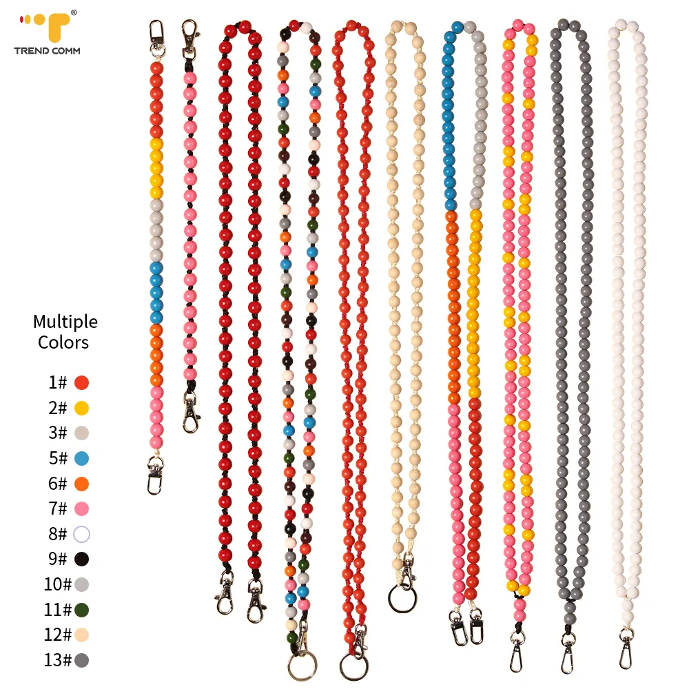 2024 Mới Không Độc Hại 12Mm 14Mm Handmade Di Động Bead Dây Buộc Cho Iphone Số Lượng Lớn Crossbody Bằng Gỗ Chuỗi Tùy Chỉnh Vòng Hạt Gỗ