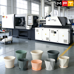 Máquina de Moldagem por Injeção PP para Vaso de Flores Horizontal Completo + Molde Personalizado |   Cavidade Simples/Dupla |   Acabamento com Aparência de Cerâmica - Product Image 1