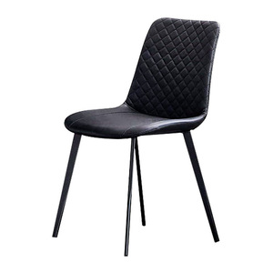 Nordic Style Upholstered <b>Dining</b> <b>Chair</b> Black Quilted Design Modern Home Living Room Hotel Use - Product Image 5