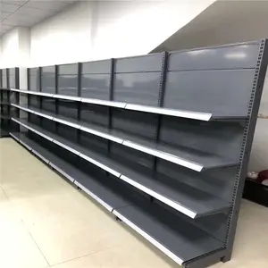 Scaffali di convenienza del supermercato a doppia faccia neri dell'acciaio del metallo di alta qualità per l'esposizione del negozio al dettaglio