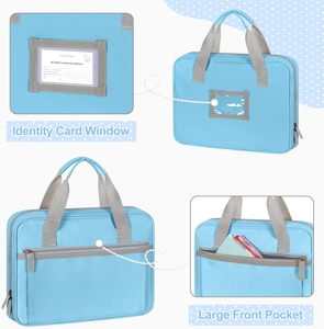 กระเป๋าใส่ <span class=keywords><strong>iPad</strong></span> รุ่น Yarwo 2026 แบบอัพเกรด พร้อมซิป 3 ช่องใส่ดินสอ หลายช่องใส่ของ ปกผ้าบุอย่างดี สำหรับ <span class=keywords><strong>iPad</strong></span> 12.9 นิ้ว เหมาะสำหรับใช้ในโรงเรียน/สำนักงาน สีฟ้า - Product Image 4