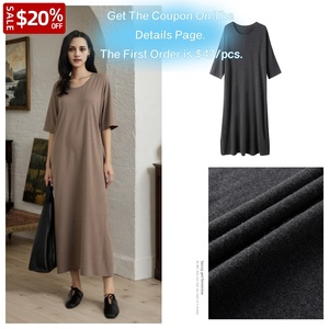 Consinee Luxury Loungewear Kaftan abito 85% di seta di gelso 15% Cashmere francese Boho Street eleganza Machine a maglia sottile a maglia lunga - Product Image 2