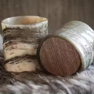 Taza de cuerno Natural de estilo Medieval de 200ml de alta calidad, diseño clásico e inspirador, vasos vikingos perfectos para fiestas - Product Image 1