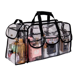 Sac de beauté transparent en <span class=keywords><strong>vinyle</strong></span> holographique personnalisé, sac à fermeture éclair en PVC transparent, sacs de beauté, sac à cosmétiques, sac à main - Product Image 3