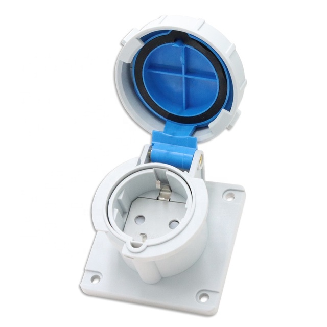 IP67 Waterproof 220V 250V Industrial EU Schuko European Socket ABS Material 2pin 16A Plug with Socket NFC Network