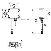 Transmetteur de capteur de dioxyde de carbone mural OEM 0~5000 ppm, 4-20 mA, RS485, pour la surveillance