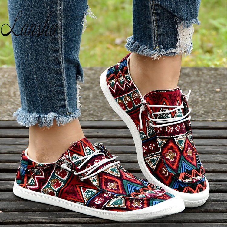 Casual Shoes Floral Printing Stylish Comfortable