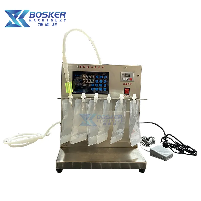 BSK-DZY01B de bureau poche debout sacs pompe à membrane machine de remplissage de liquide jus de fruits lait machine de remplissage de sacs