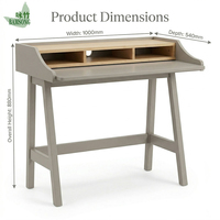Bureau d'écriture écologique et chaleureux pour bureau à domicile ou dortoir, avec étagère de rangement surélevée, trou pour câbles, bureau d'ordinateur avec pieds en cadre, OEM