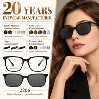 En gros, montures de lunettes détachables pour verres correcteurs, avec verres teintés anti-radiation et kit de clips de monture confortable