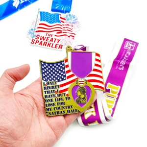 Oneway Medal Manufacturer Cheap Wholesale 3D Metal Award Marathon Running Usa Honor Sports Medal Custom Trophies and Medals - Product Image 2