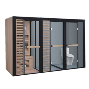 Multi-function sauna wooden steam shower room
