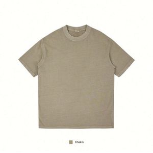 Men's 280G Retro Faded T-shirt European Size Short Sleeve Cotton Solid Pattern Digital Direct Injection Logo Oversize T Shirts - Product Image 1