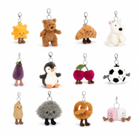 JELLY-CATTS Style Barcelona Bear Puppy Bag Charm Bunny Rabbit Pendant Westie penguin Keychain High-quality Plush Polyester