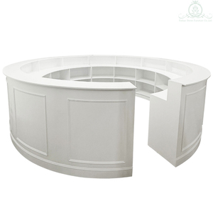 Comptoir de bar de restaurant de boîte de nuit de stockage <span class=keywords><strong>multicouche</strong></span> rond blanc de conception contractée à vendre - Product Image 5