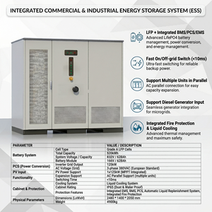 Système de batterie LFP haute tension 832V 520kWh 125kW Stockage d'énergie commercial refroidi par liquide BESS - Product Image 6