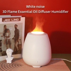 New Portable Plastic White Noise Machine 3D Flame Orange <b>LED</b> Night Light Aroma <b>Diffuser</b> Ultrasonic Humidifier USB Household - Product Image 5
