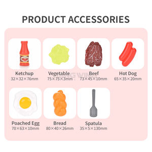 HW-Batterie de cuisine pour enfants, jouet de jeu, accessoires de cuisine avec casseroles, jouet d'<span class=keywords><strong>apprentissage</strong></span>, cadeau - Product Image 5